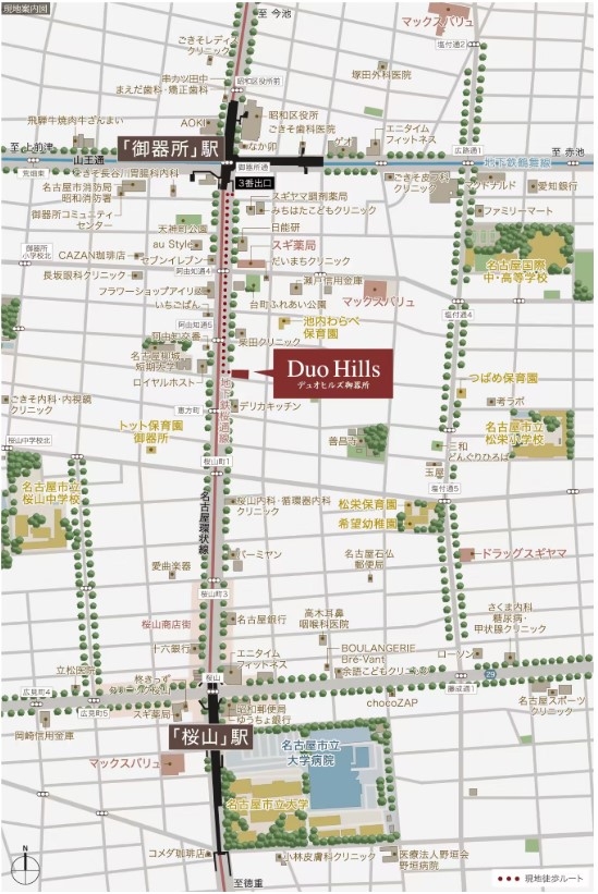 デュオヒルズ御器所：案内図