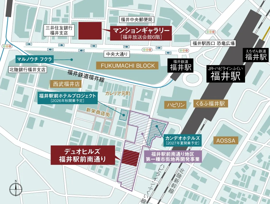 デュオヒルズ福井駅前南通り：モデルルーム地図