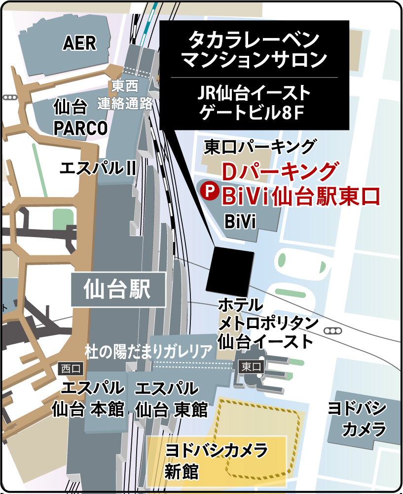 レーベン木町通THE MAISON：モデルルーム地図