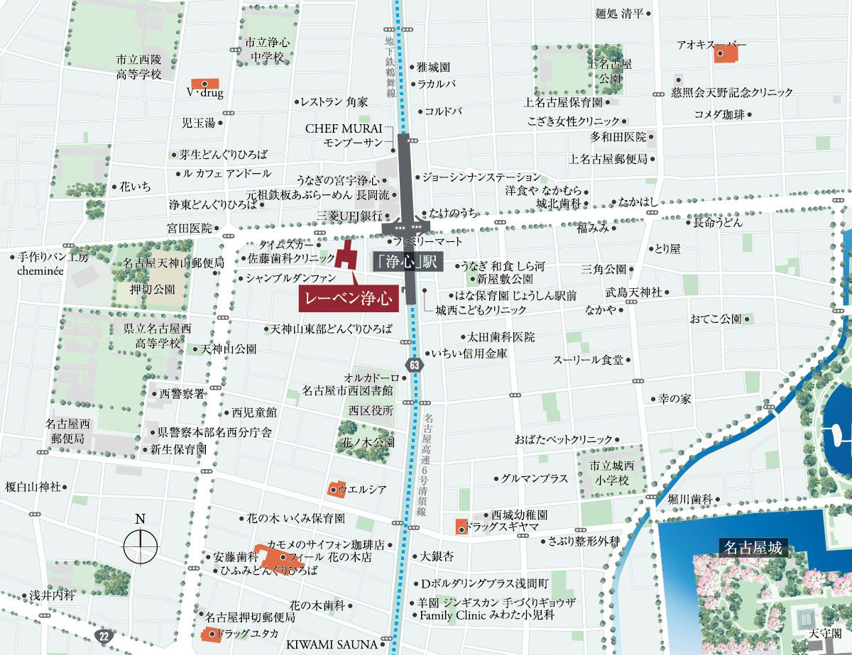 レーベン浄心：案内図