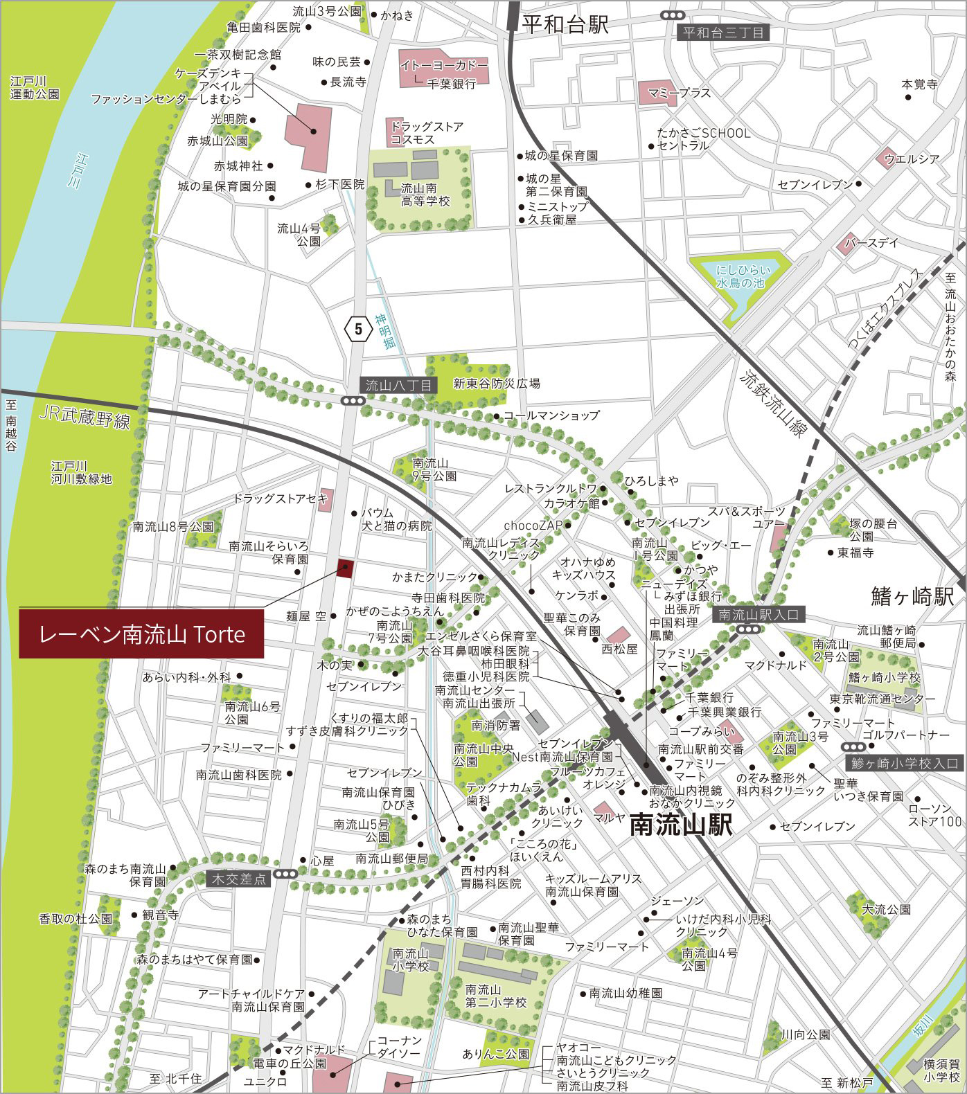 レーベン南流山 Torte：案内図