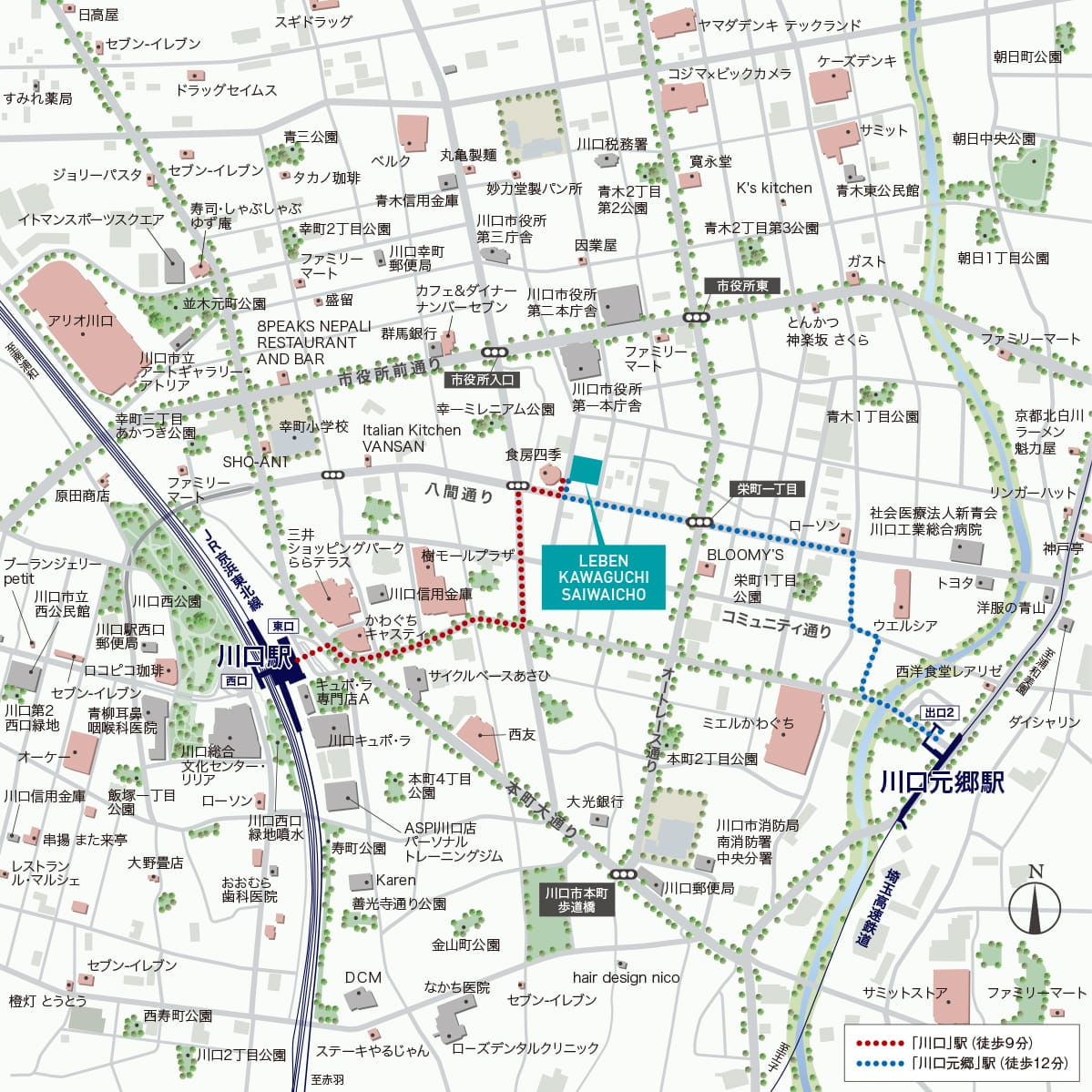 レーベン川口幸町：案内図