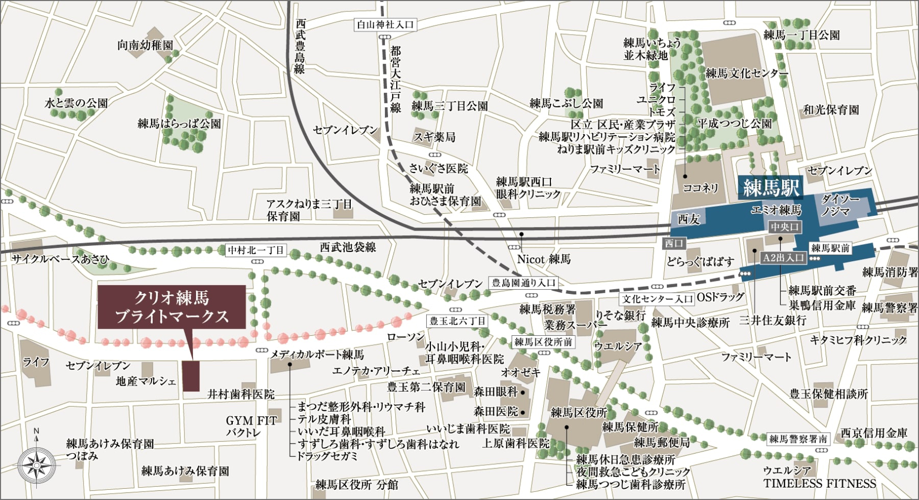 クリオ練馬ブライトマークス：案内図