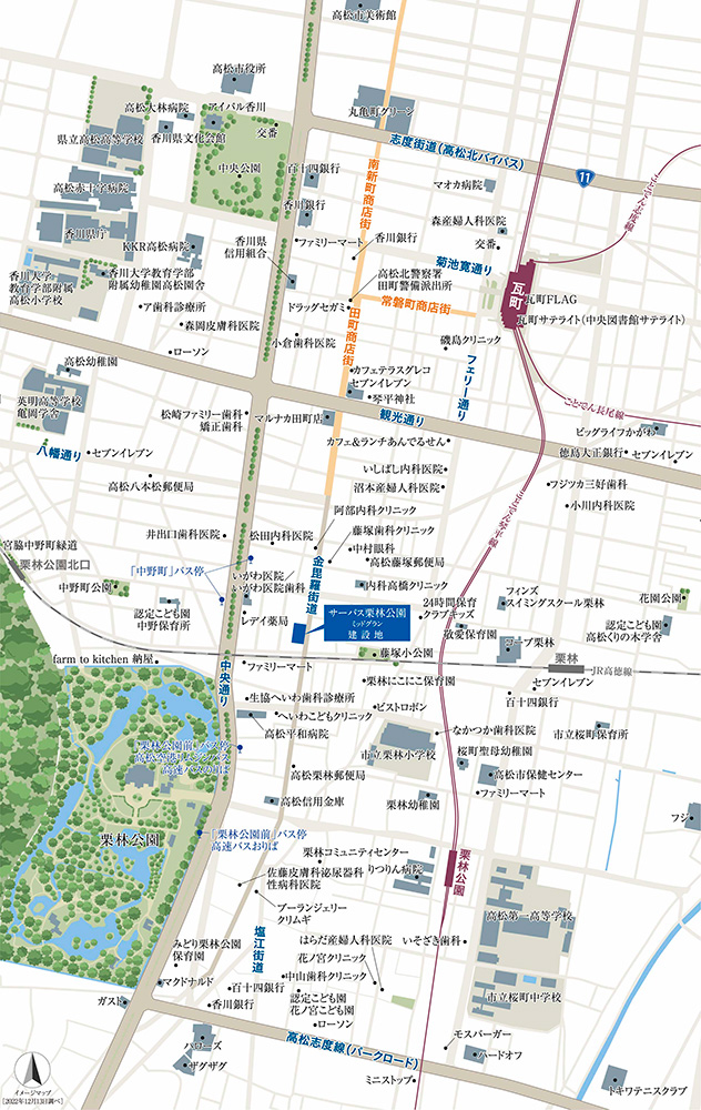 サーパス栗林公園ミッドグラン：案内図