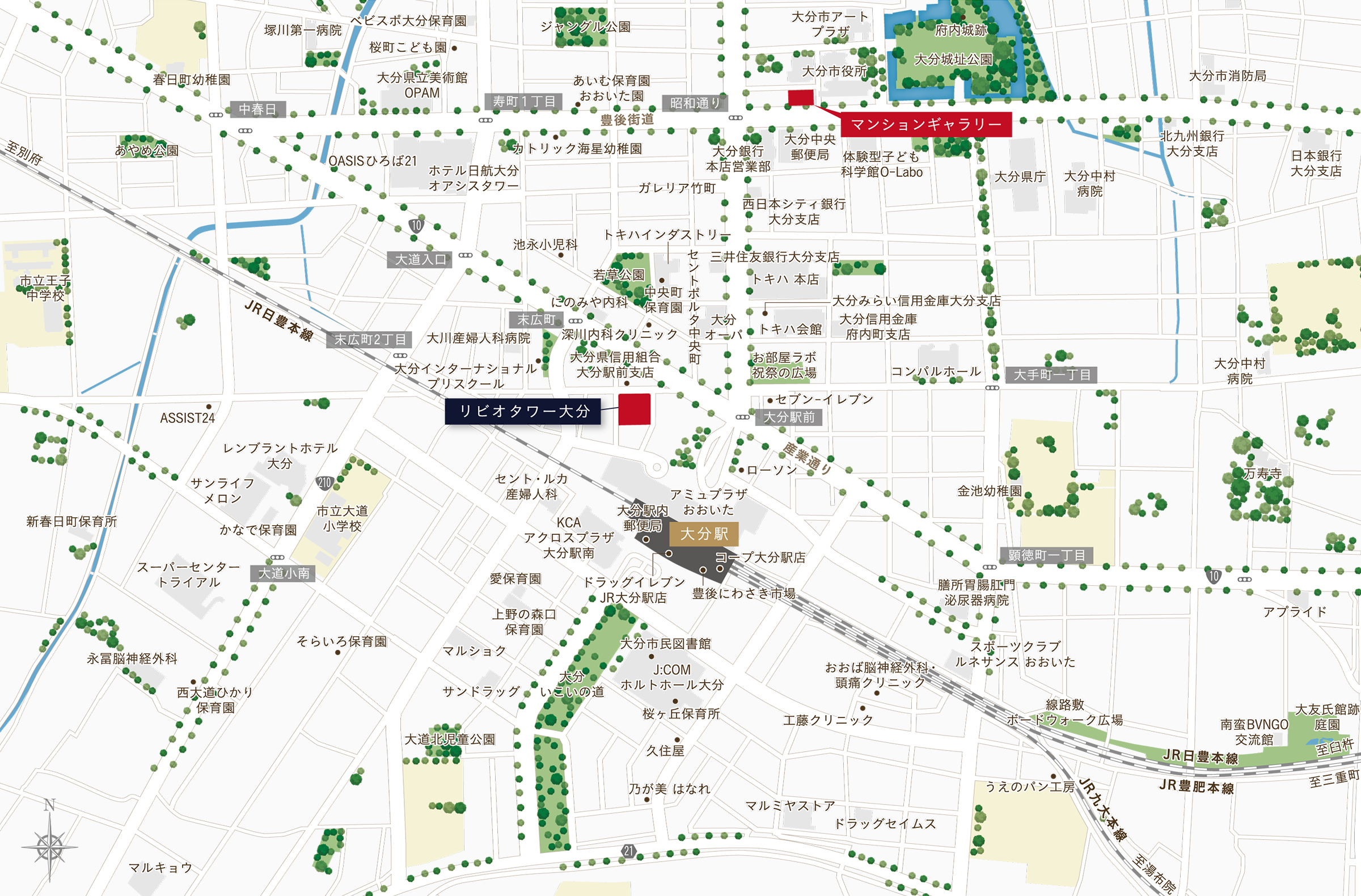 リビオタワー大分：案内図