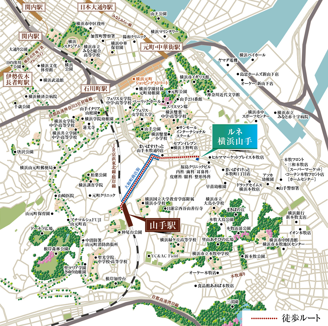 ルネ横浜山手：案内図