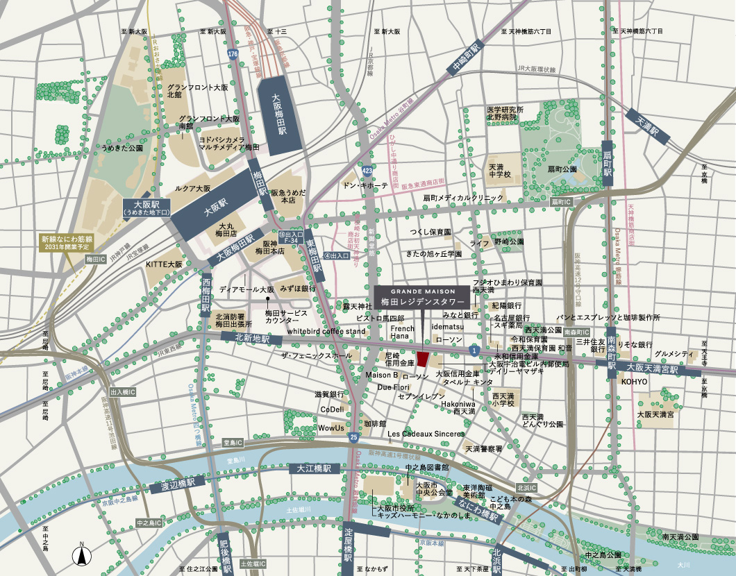 グランドメゾン梅田レジデンスタワー：案内図