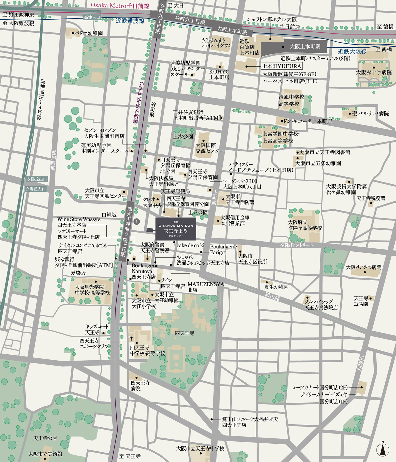 (仮称)グランドメゾン天王寺上汐プロジェクト：案内図