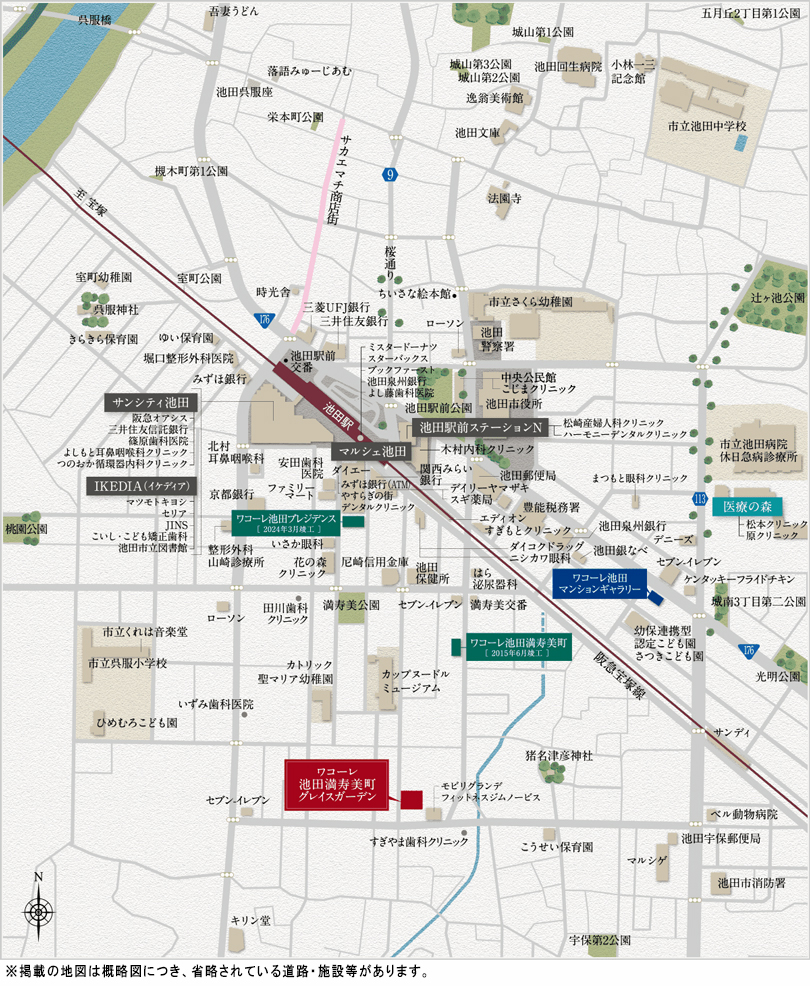 ワコーレ池田満寿美町グレイスガーデン：案内図