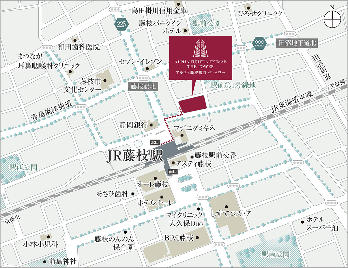 アルファ藤枝駅前ザ・タワー：案内図