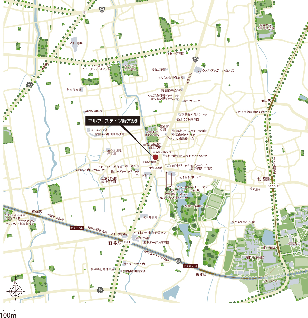 アルファステイツ野芥駅II：案内図