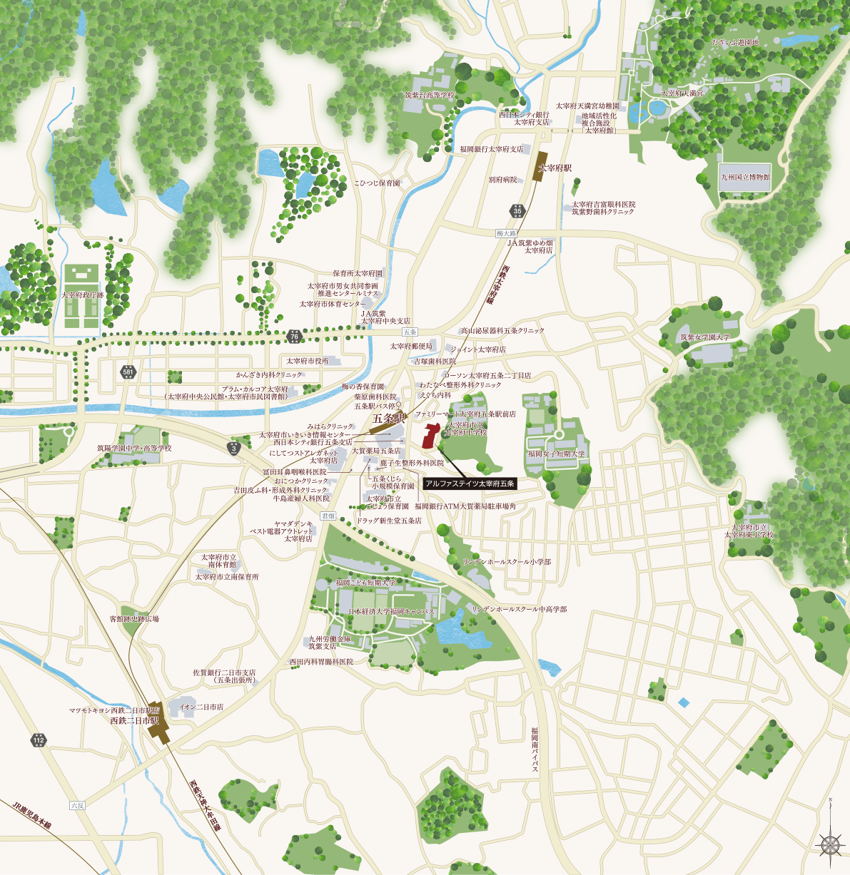 アルファステイツ太宰府五条：案内図