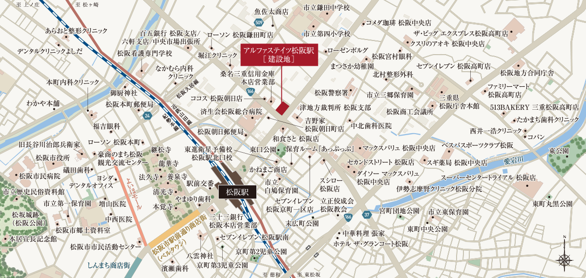 アルファステイツ松阪駅：案内図