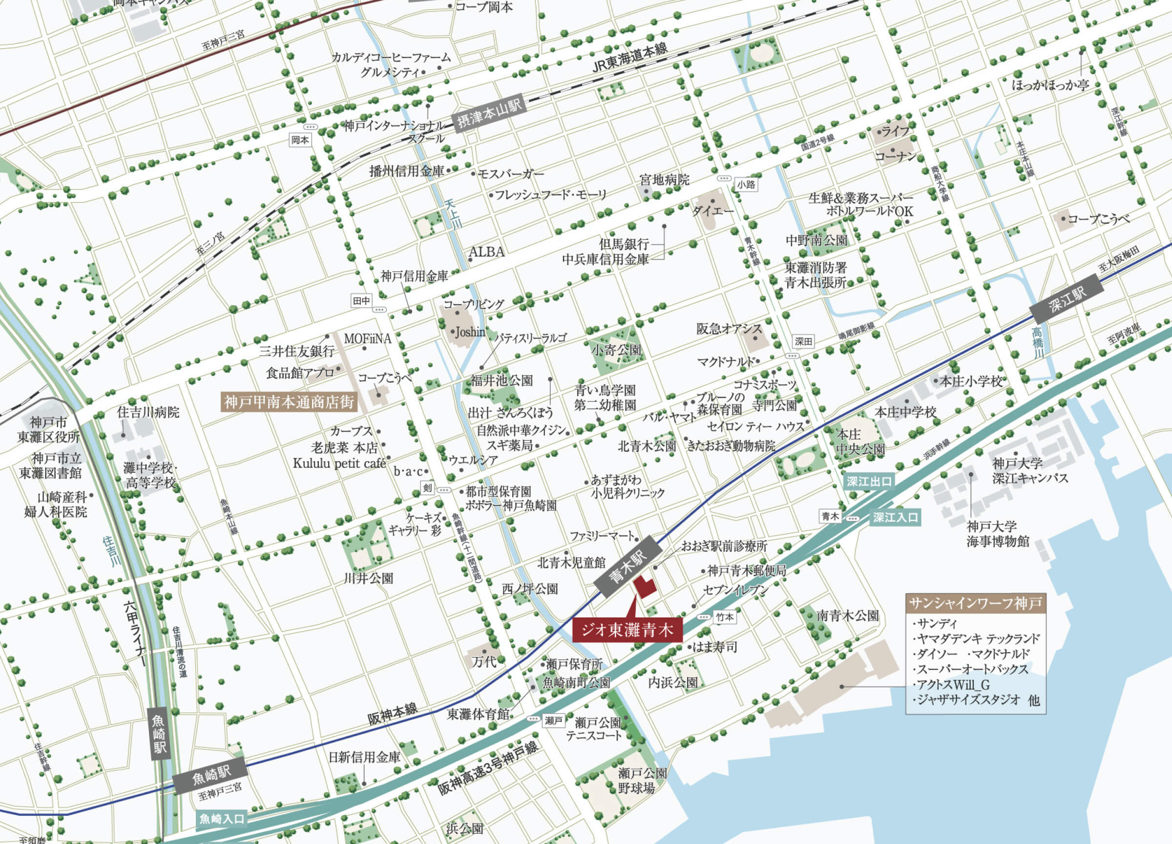 ジオ東灘青木：案内図