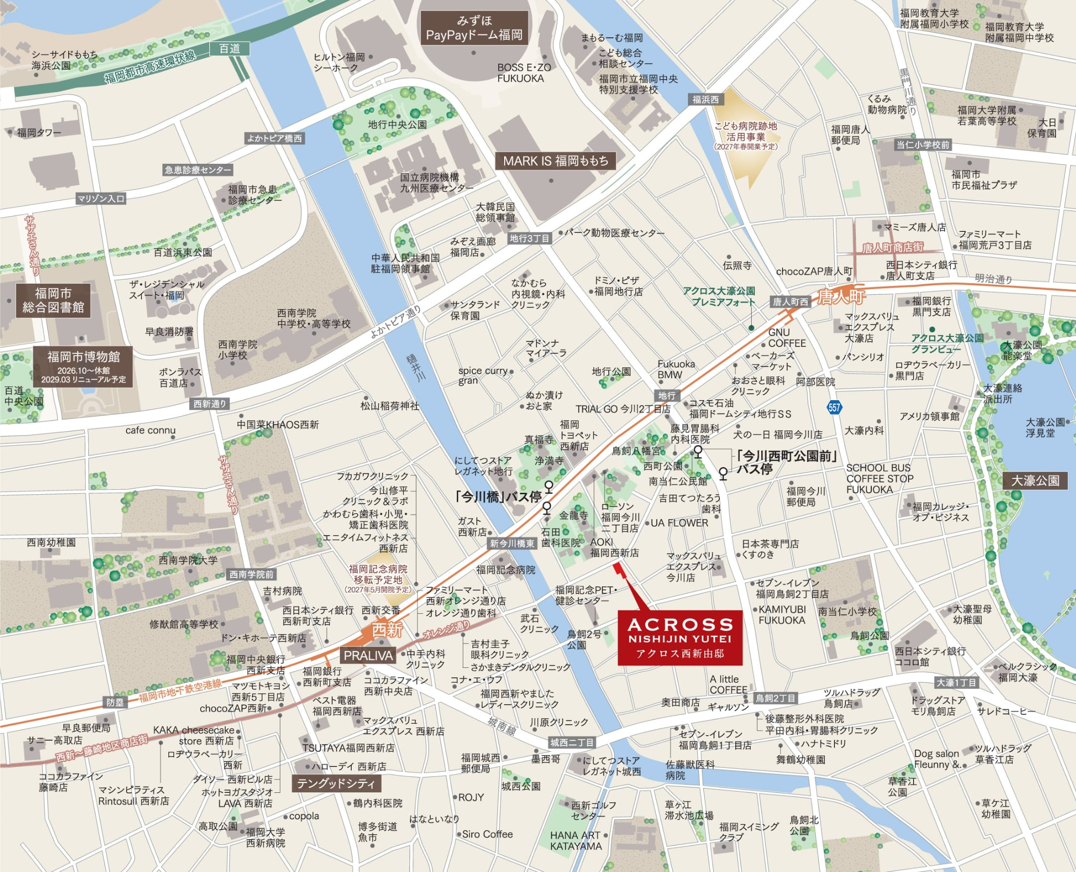 アクロス西新由邸：案内図