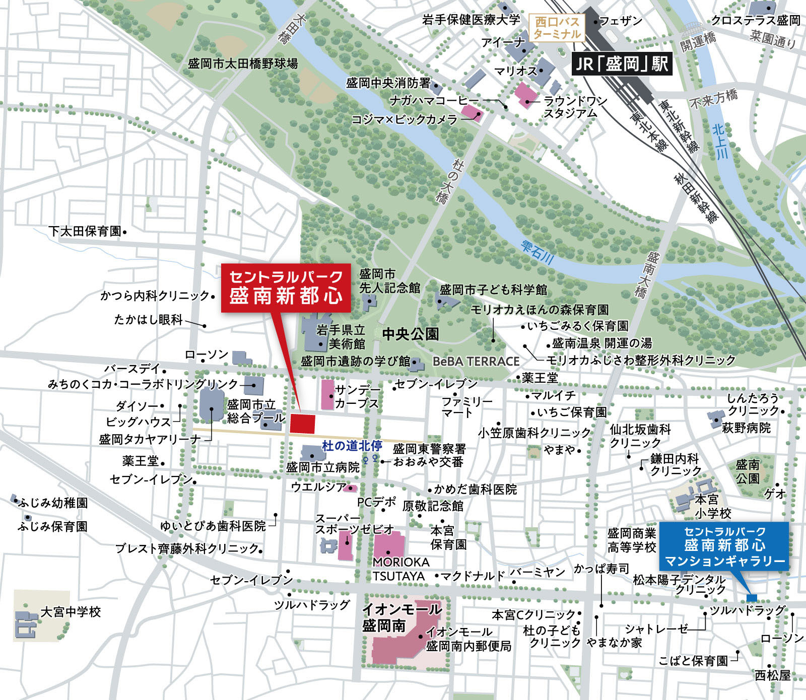 セントラルパーク盛南新都心：案内図