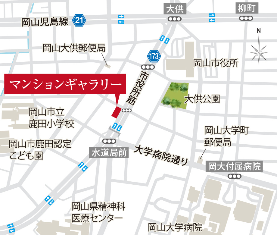 ポレスター野田屋町スクエア：モデルルーム地図