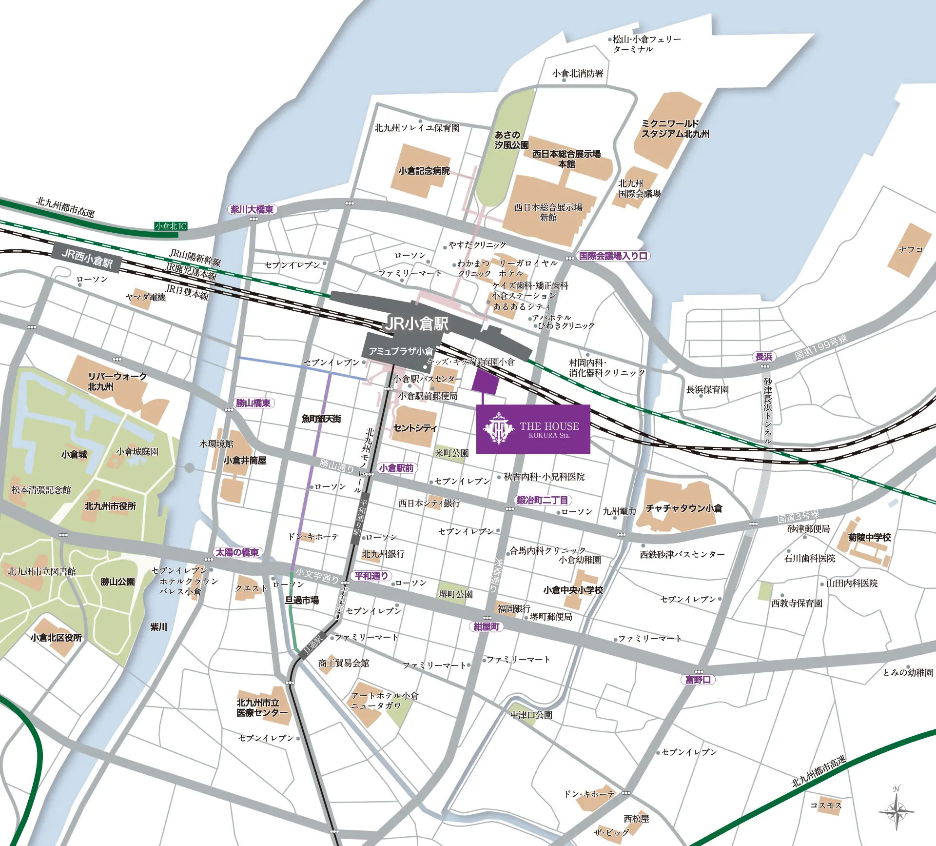 THE HOUSE 小倉駅：案内図