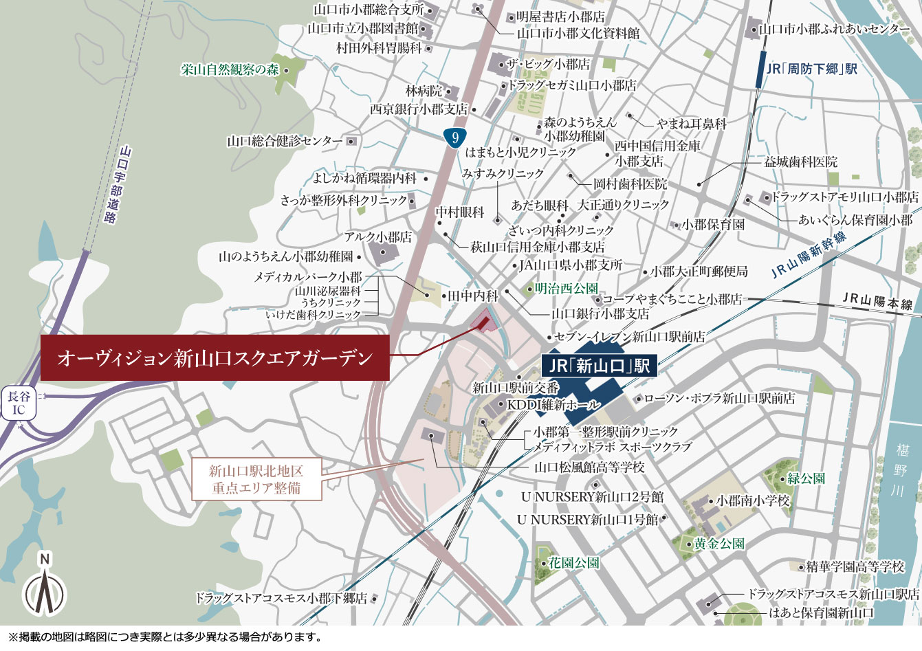 オーヴィジョン新山口スクエアガーデン：案内図