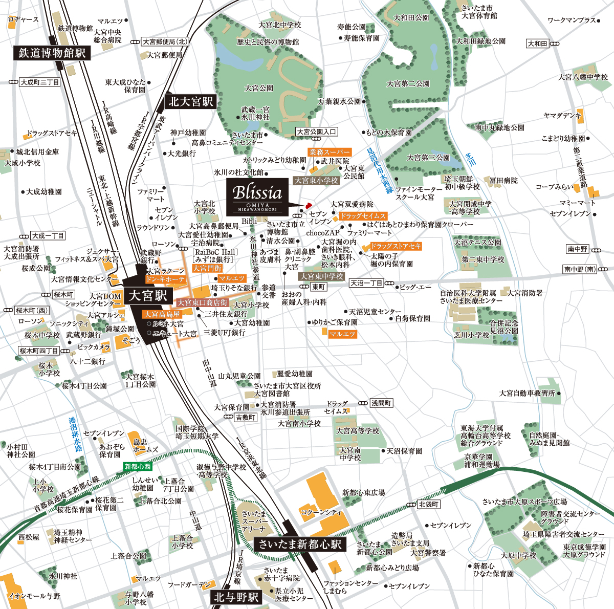 ブリシア大宮 氷川の杜：案内図