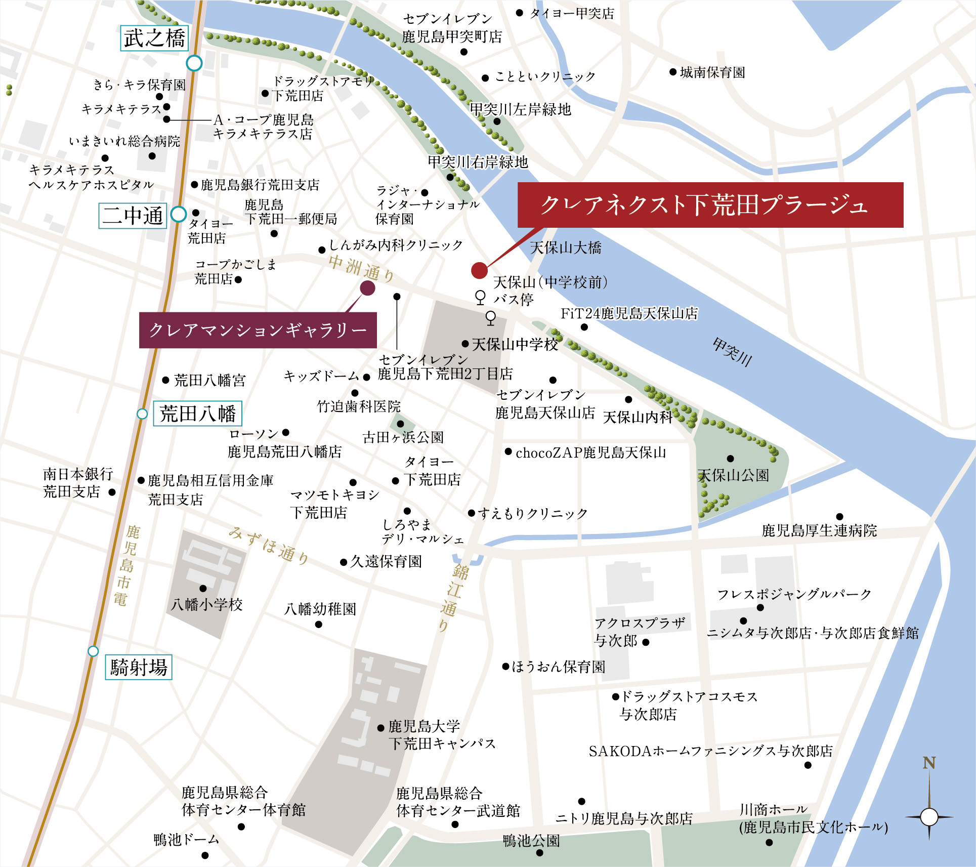 クレアネクスト下荒田 プラージュ：モデルルーム地図