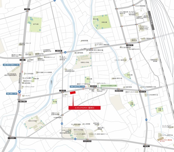 エイリックスタイル那珂川：モデルルーム地図