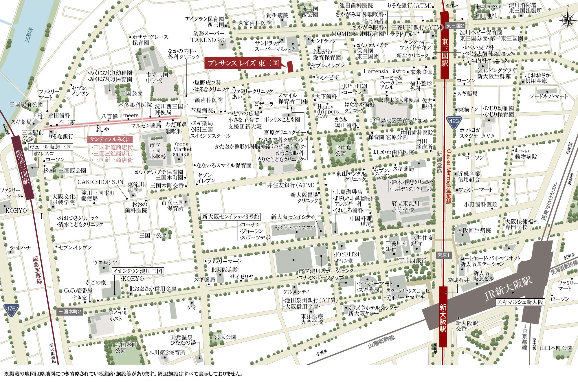 プレサンス レイズ 東三国：案内図