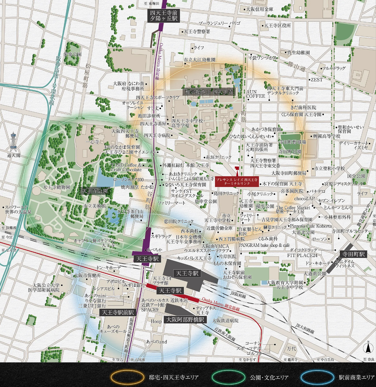 プレサンス レイズ 四天王寺 ターミナルリンク：案内図