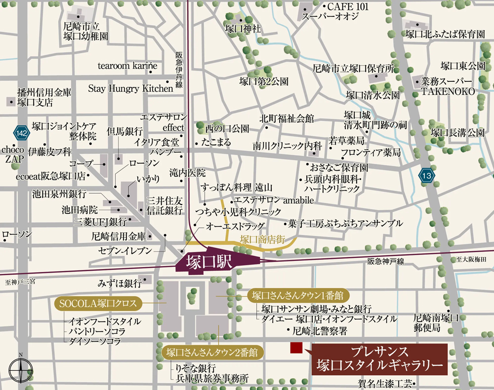 南塚口 フォレストフロント プロジェクト：モデルルーム地図