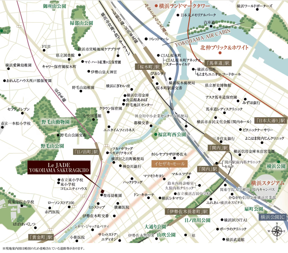 レ・ジェイド横濱桜木町：案内図