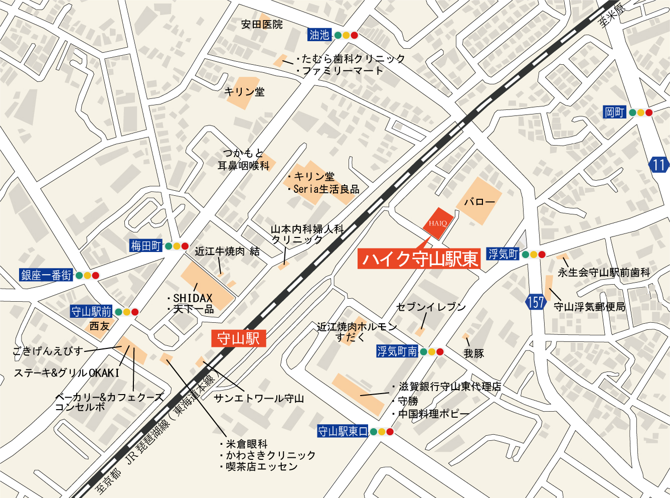 ハイク守山駅東：案内図