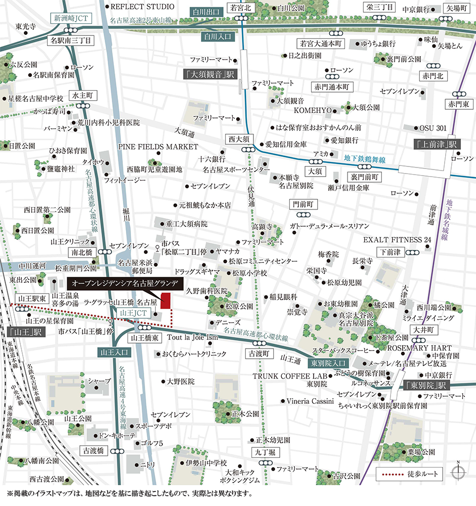 オープンレジデンシア名古屋グランデ：案内図