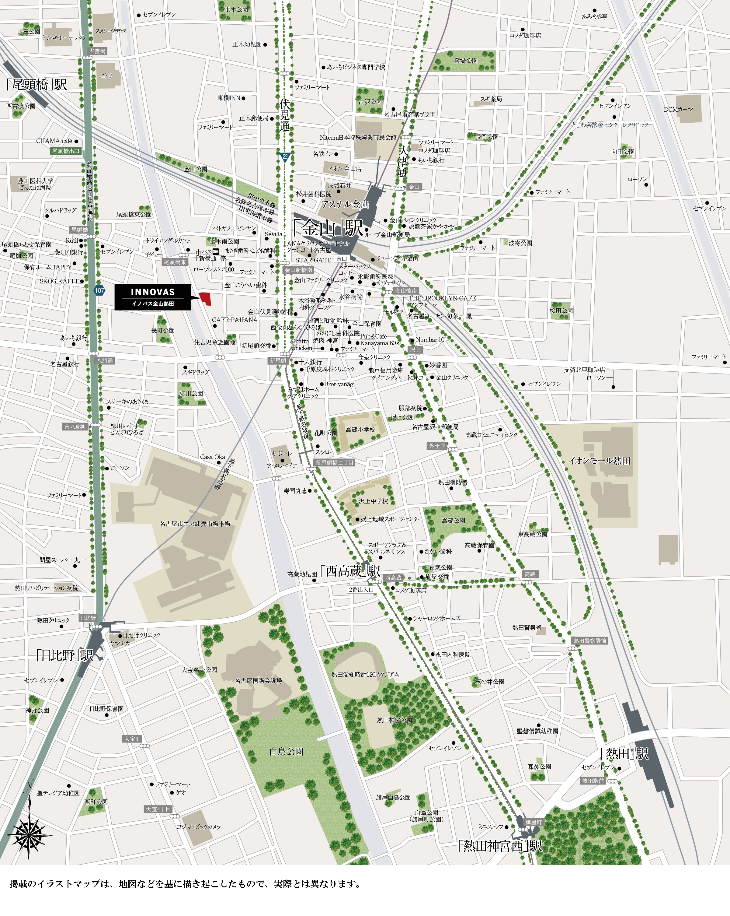 イノバス金山熱田：案内図