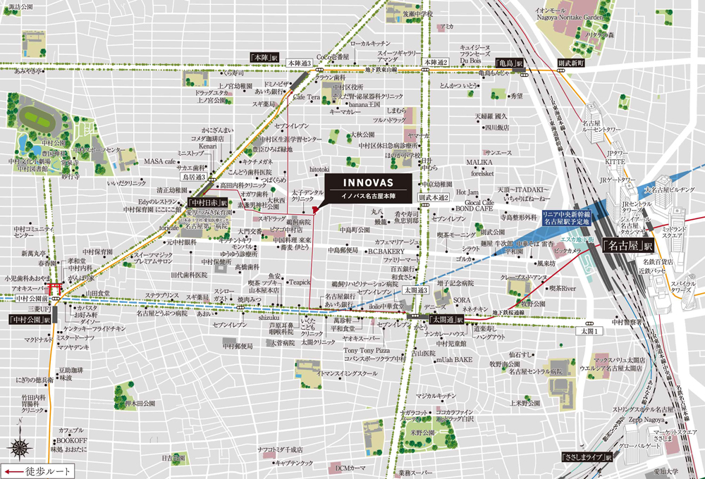 イノバス名古屋本陣：案内図