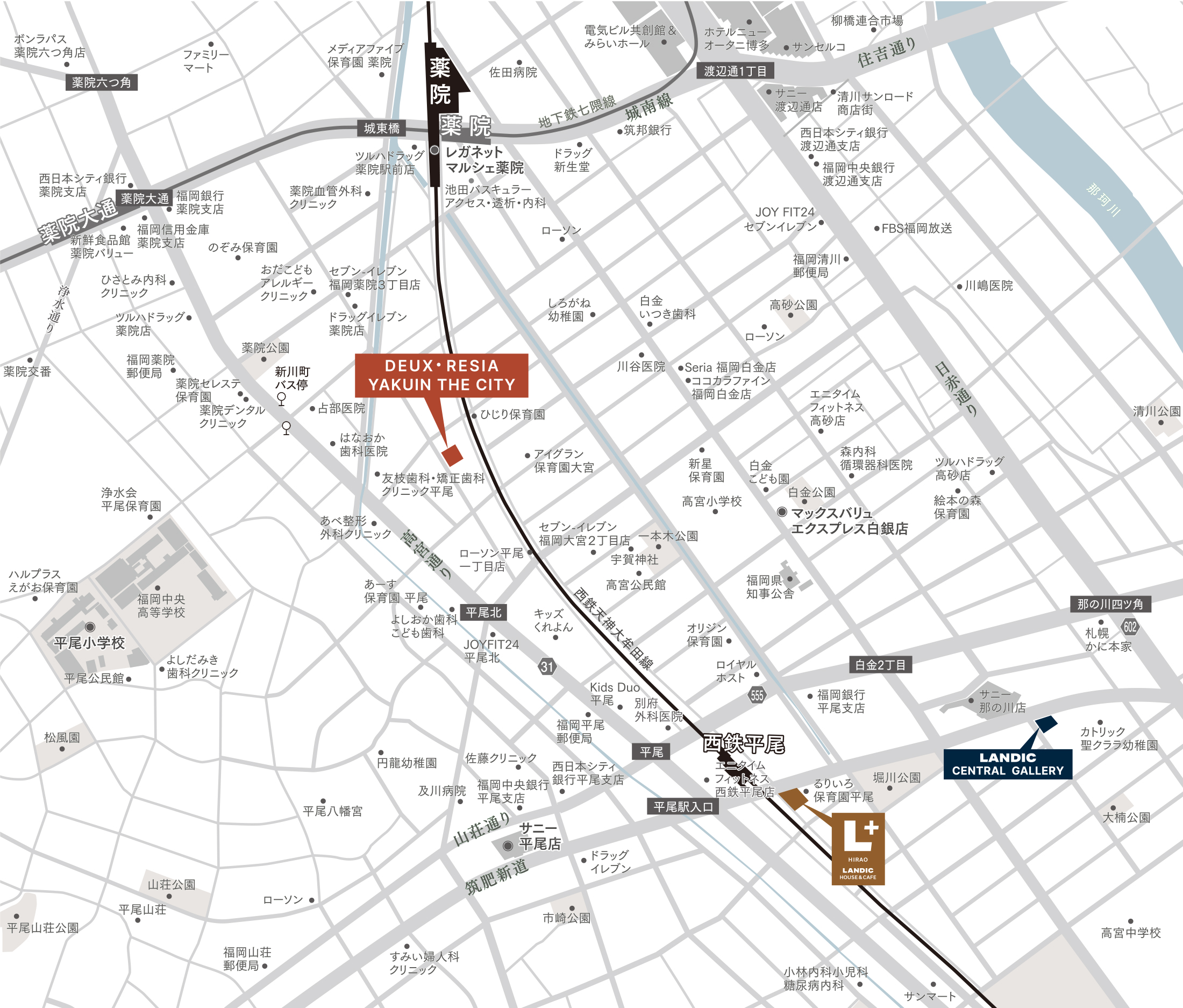デュ・レジア薬院 ザ シティ：案内図
