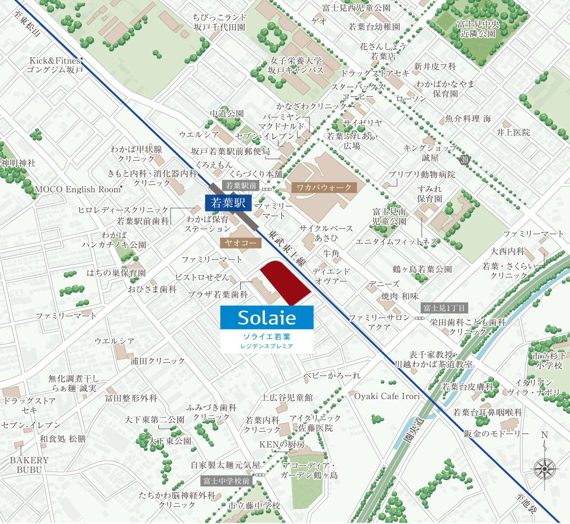 ソライエ若葉レジデンスプレミア：案内図