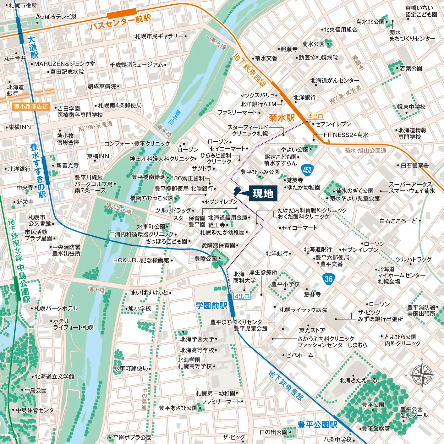 ブランシエラ豊平三条：モデルルーム地図