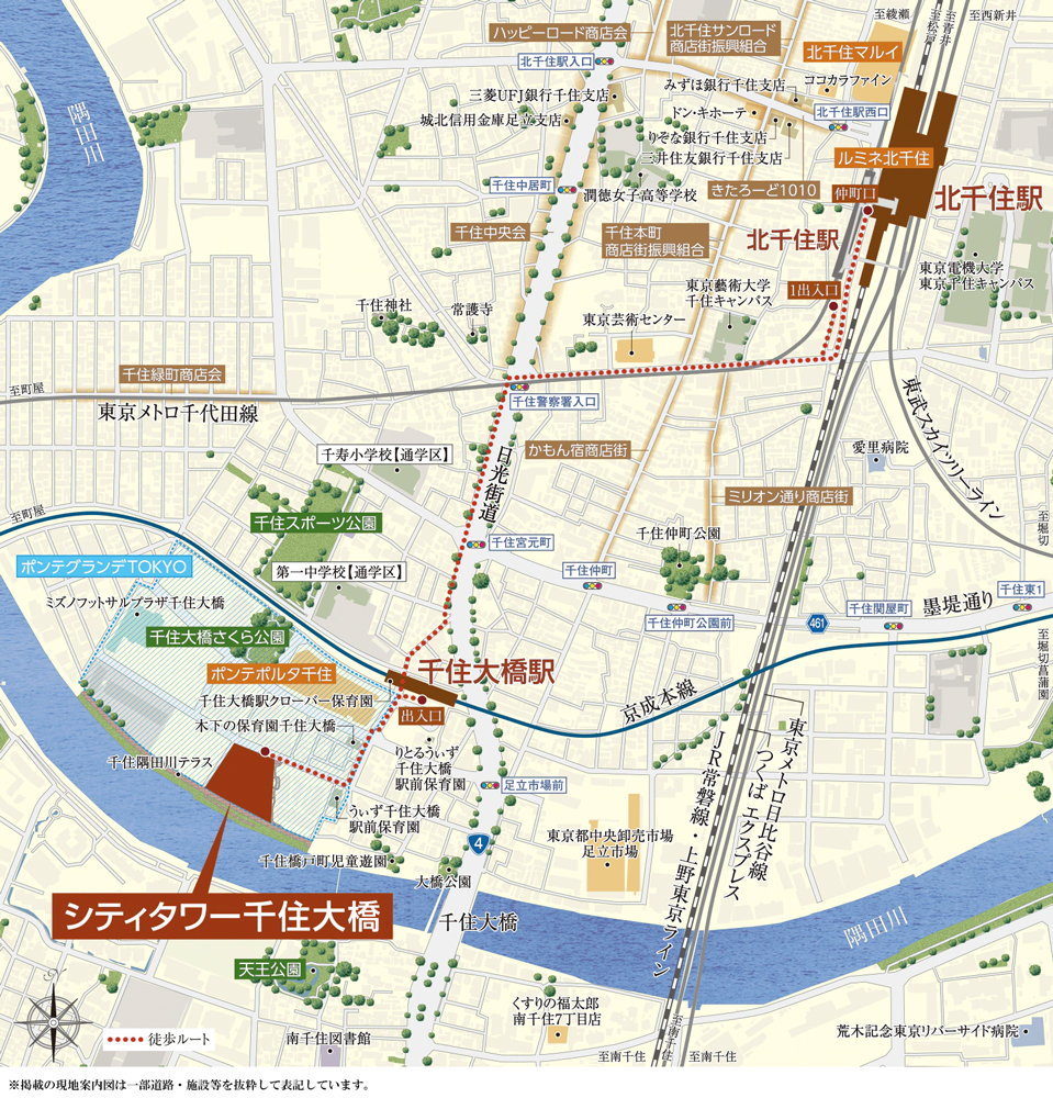 シティタワー千住大橋：案内図