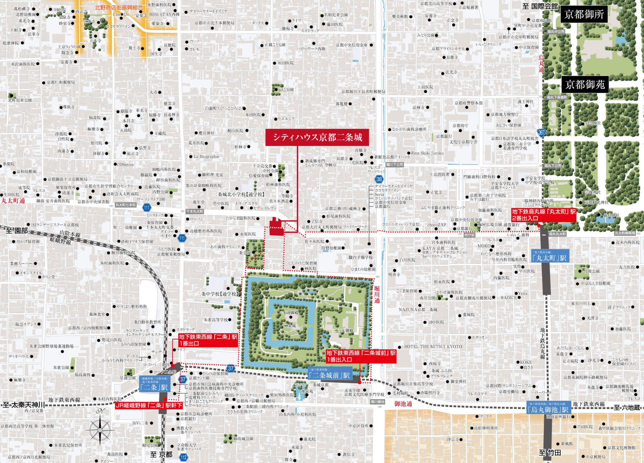 シティハウス京都二条城　北邸：案内図