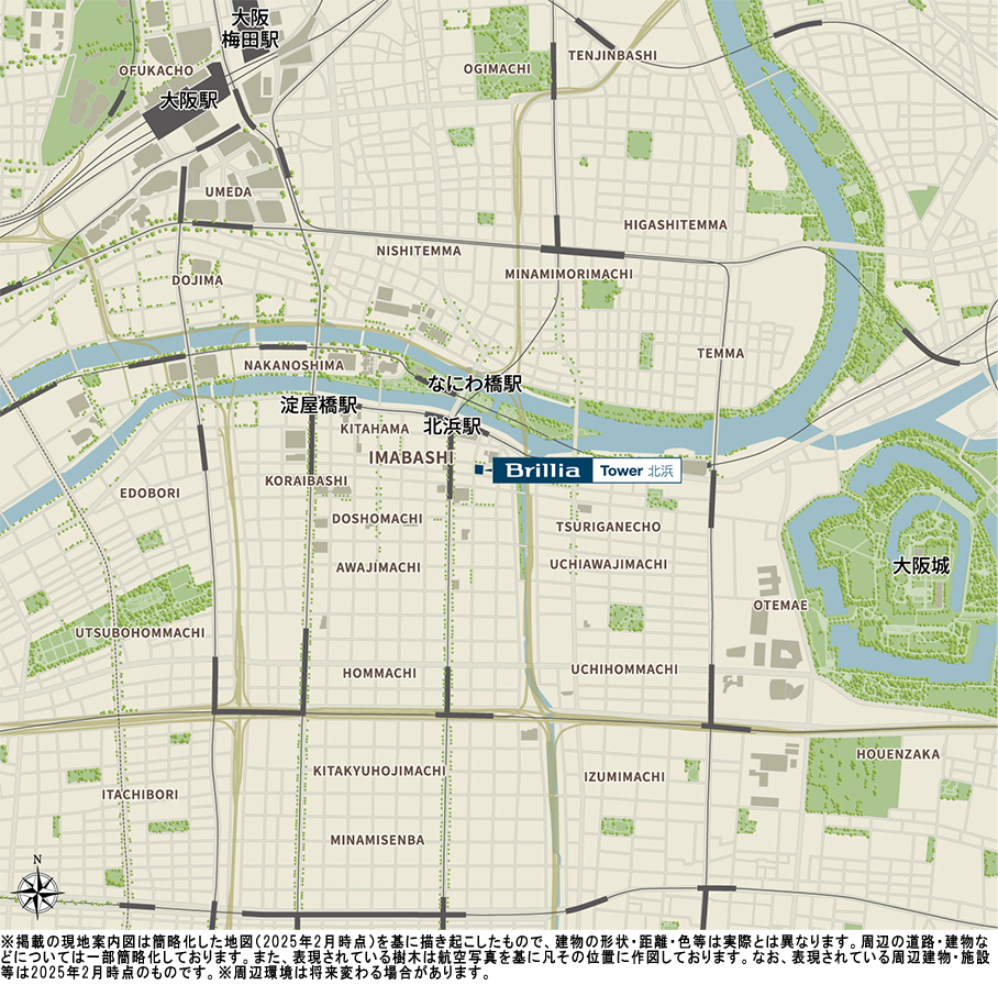 Brillia Tower 北浜：案内図