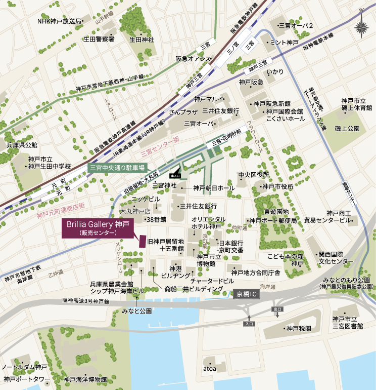 Brillia 夙川松園町：モデルルーム地図