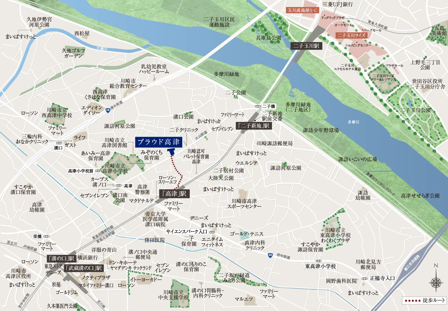 プラウド高津 ( 第1期 )：案内図