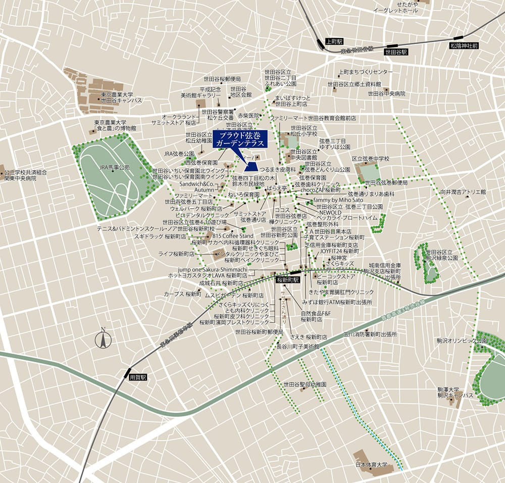 プラウド弦巻ガーデンテラス：案内図