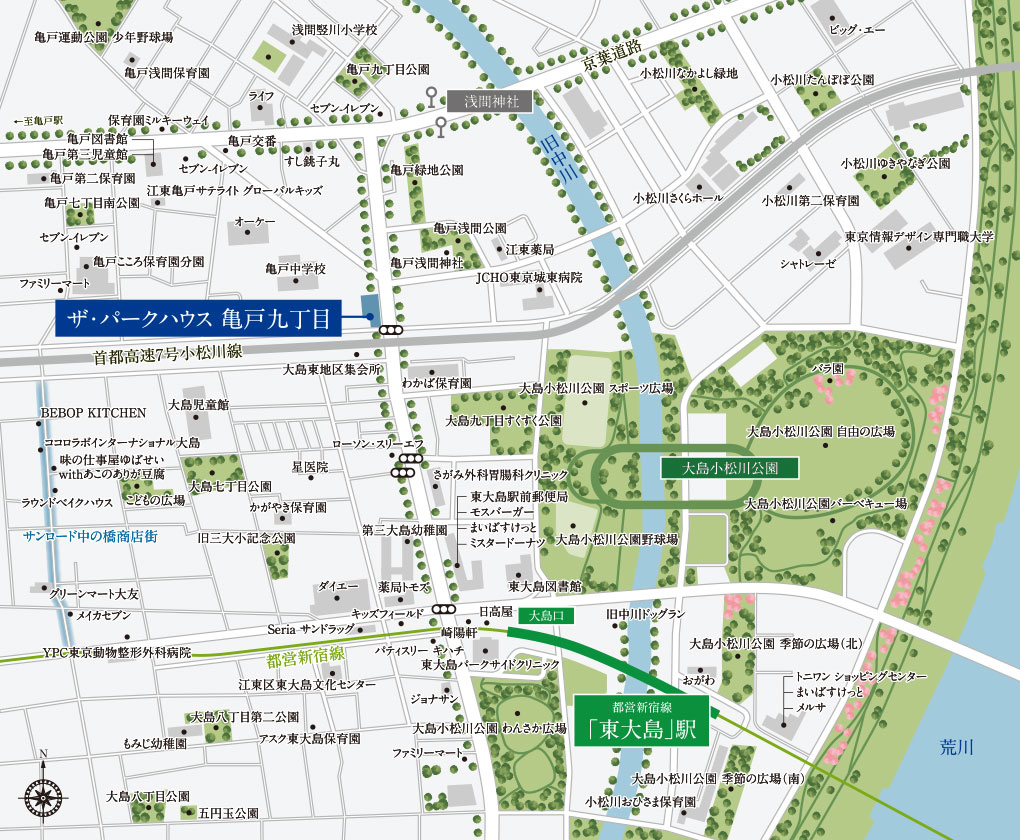 ザ・パークハウス 亀戸九丁目：案内図