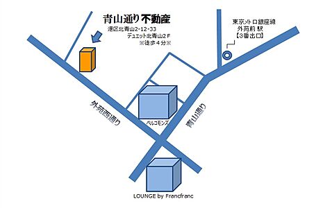 青山通り不動産（マジュニア株式会社）の周辺地図