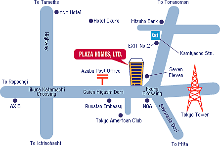 プラザホームズ株式会社の周辺地図