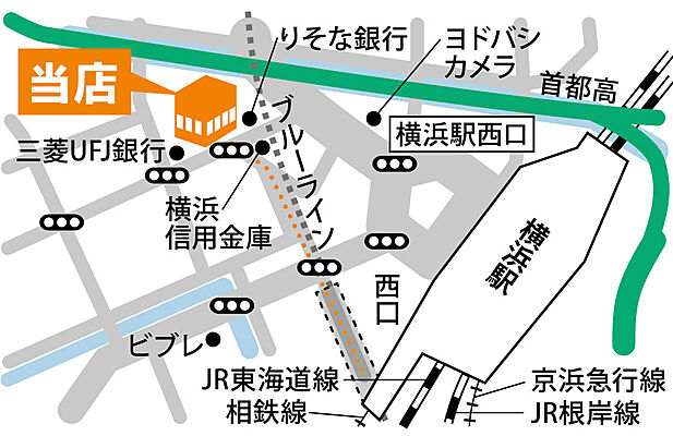 ホームズ 地図 アクセス情報 朝日土地建物株式会社 横浜支店 営業3課 不動産会社 不動産屋 の検索