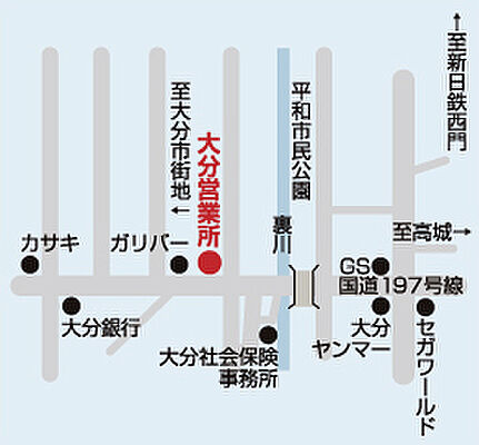 ホームズ 地図 アクセス情報 株式会社別大興産 大分営業所 不動産会社 不動産屋 の検索