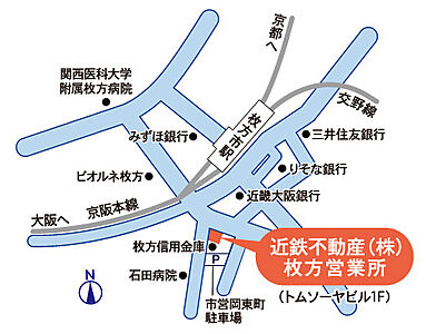 近鉄不動産株式会社　枚方営業所の周辺地図