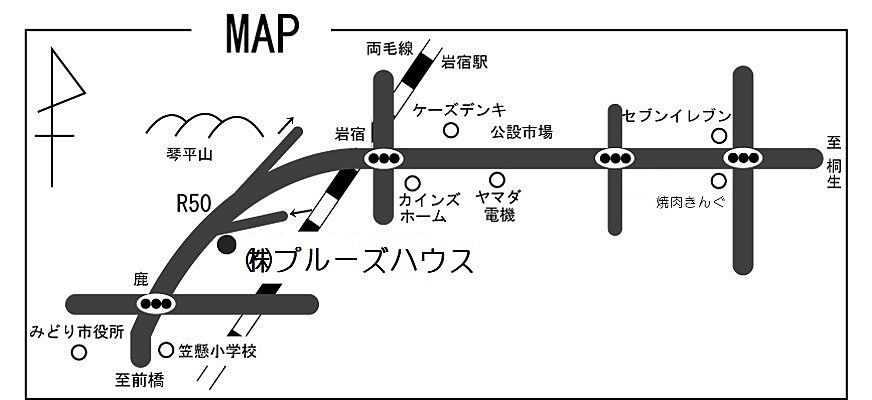 株式会社プルーズハウスの周辺地図